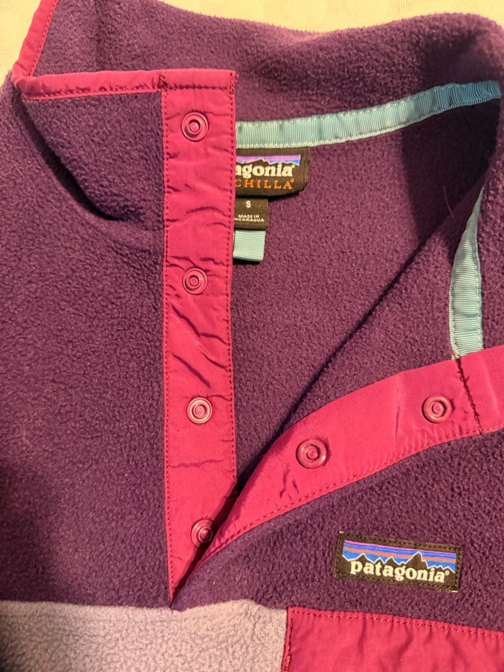 Patagonia Two-Tone Purple and Lavender Zip-Up Fleece Jacket